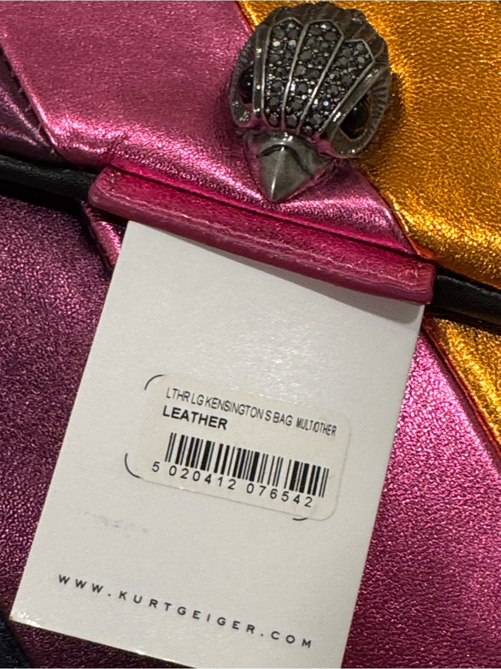 Kurt Geiger Bag Large Kensington Leather Metallic Multicolor Shoulder Bag NWT - Picture 13 of 17